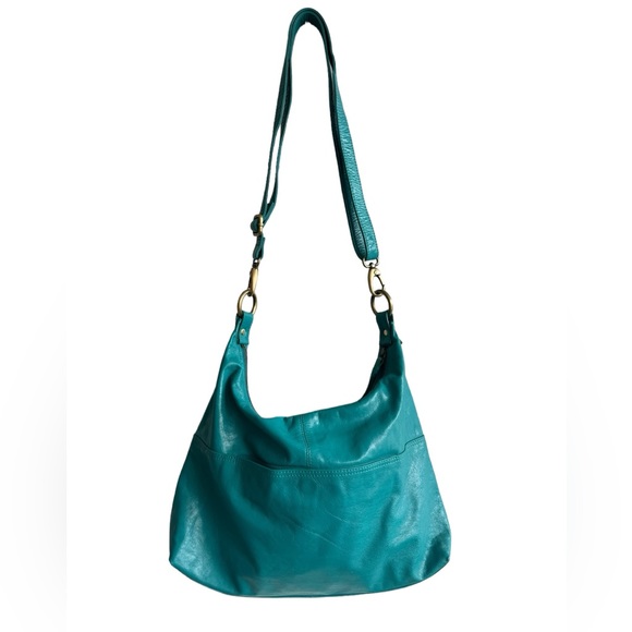 latico Handbags - LATICO leather turquoise crossbody/hobo bag